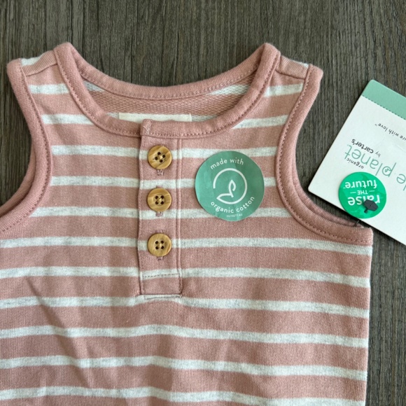 Little Planet by Carter’s Sleeveless Striped Romper - Picture 4 of 4